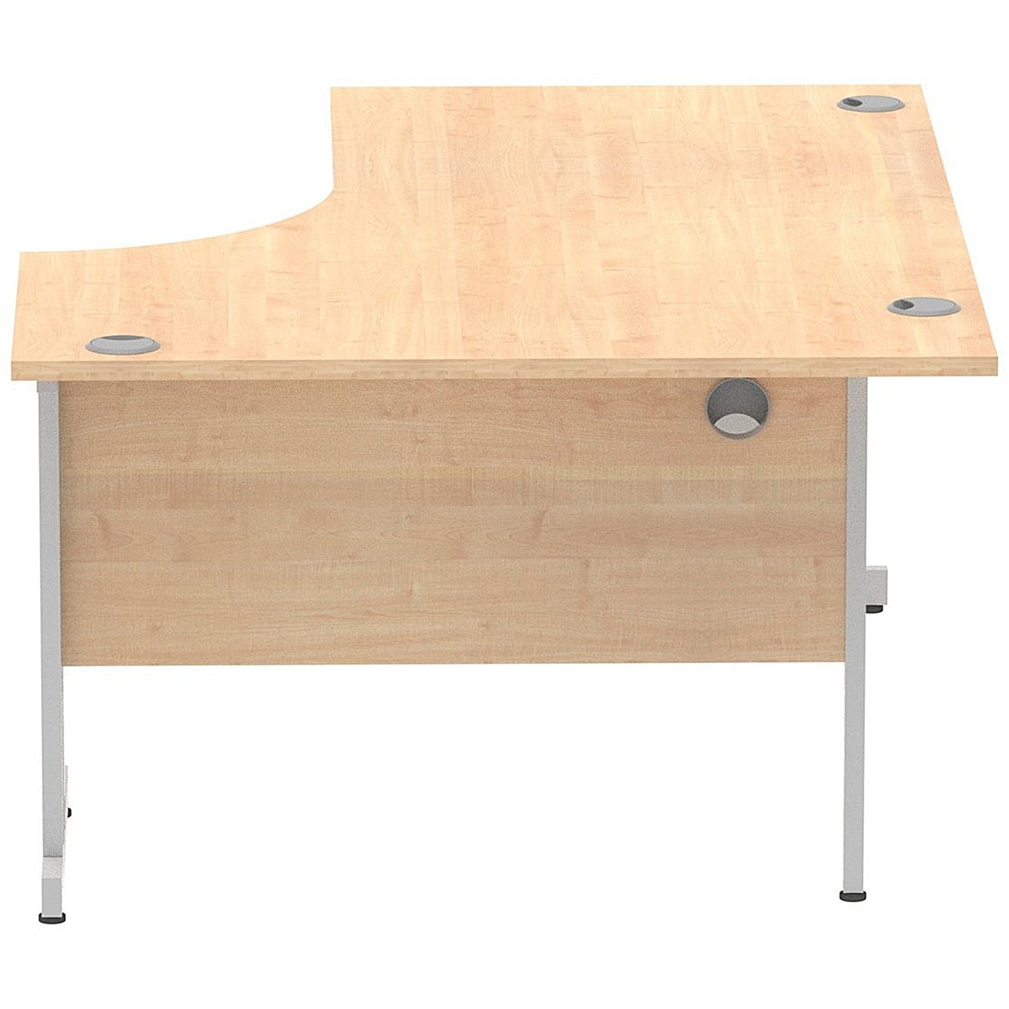 Impulse 1600mm Corner Desk, Left Hand, Silver Cable Managed Leg, Maple