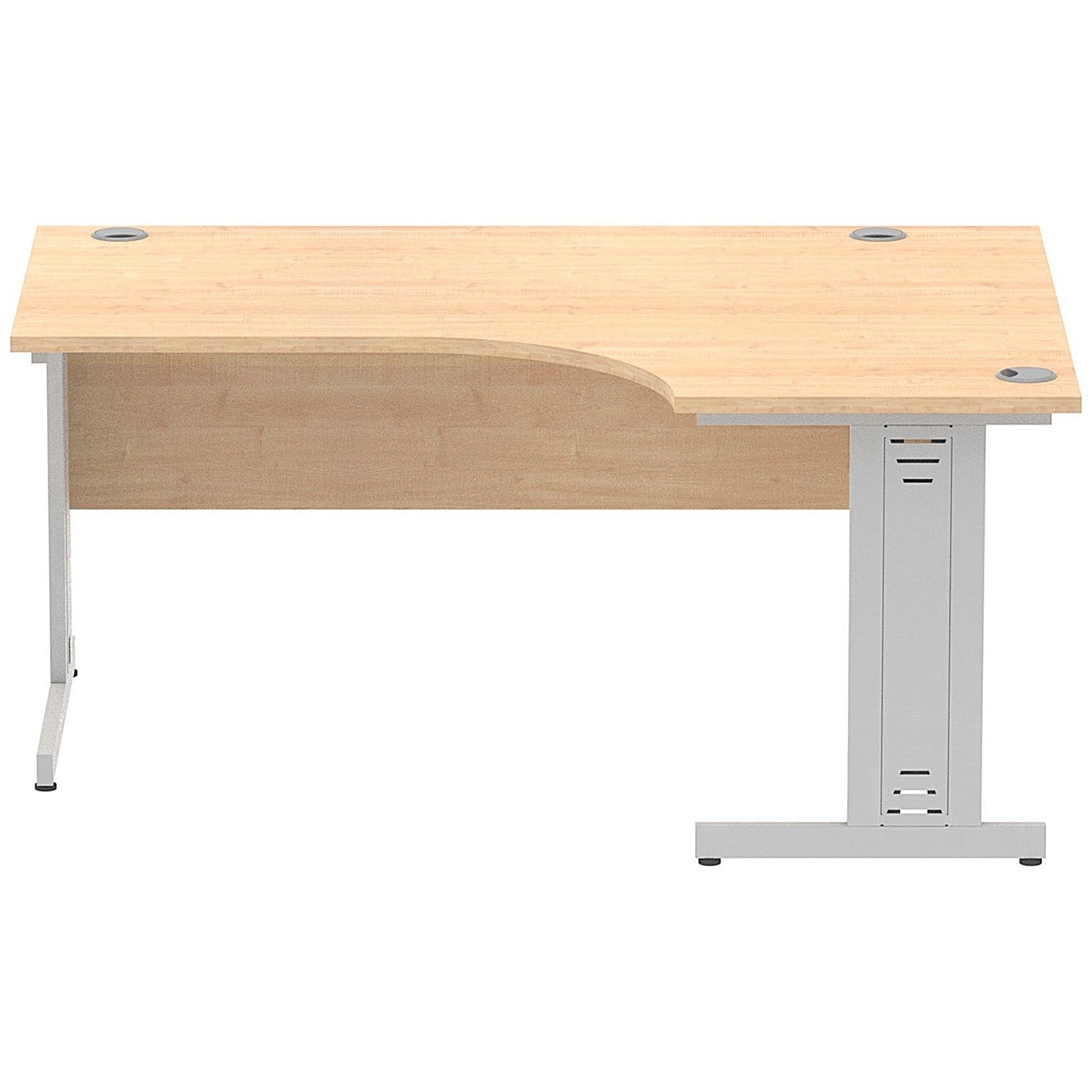 Impulse 1600mm Corner Desk, Left Hand, Silver Cable Managed Leg, Maple
