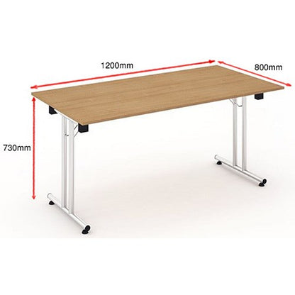 Impulse Rectangular Folding Table, 1200mm, Beech