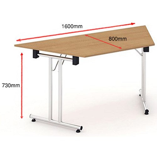 Impulse Trapezoidal Folding Table, 1600mm, Beech