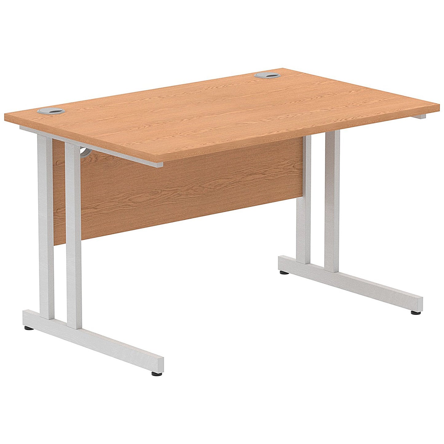 Impulse 1200mm Rectangular Desk, Silver Cantilever Leg, Oak