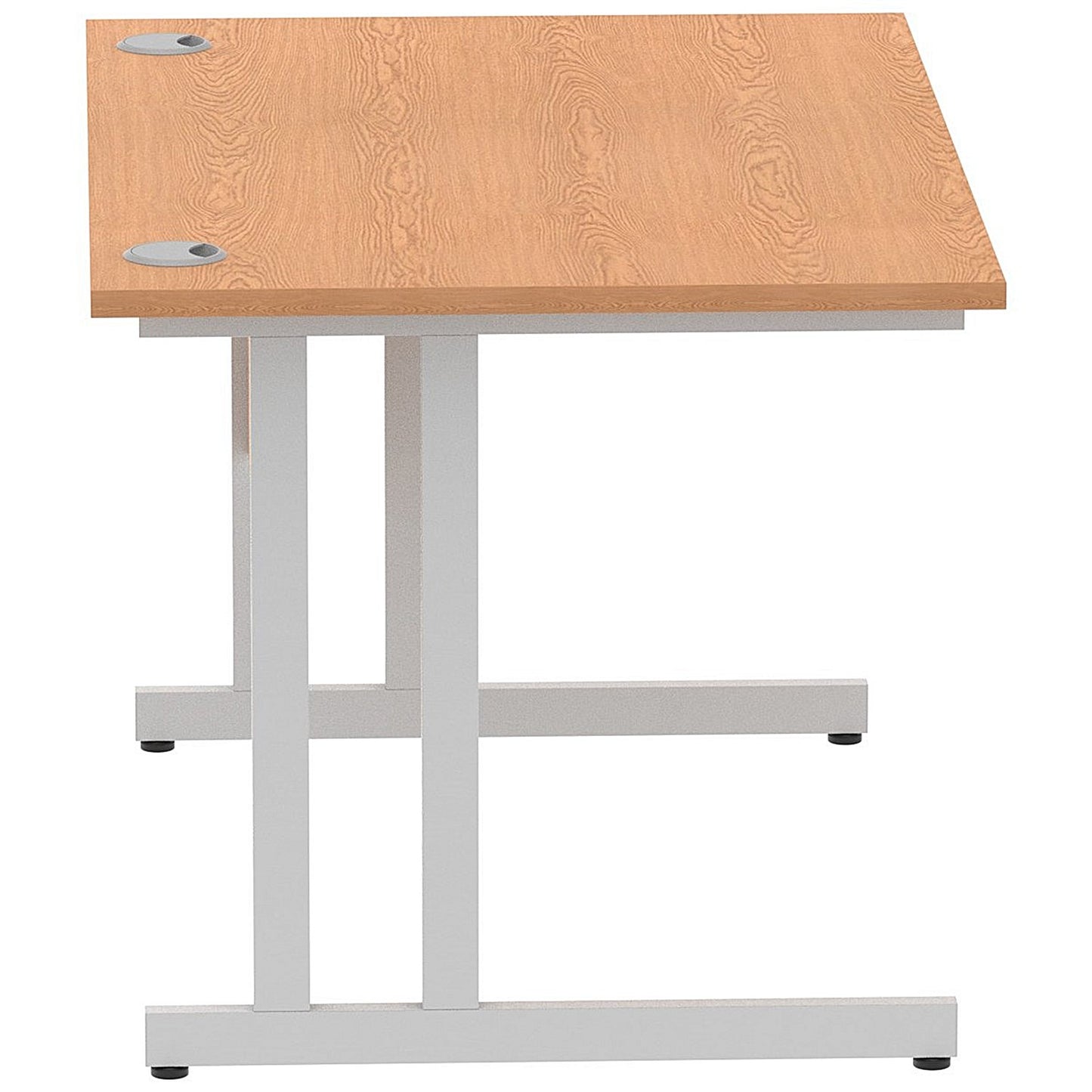 Impulse 1200mm Rectangular Desk, Silver Cantilever Leg, Oak