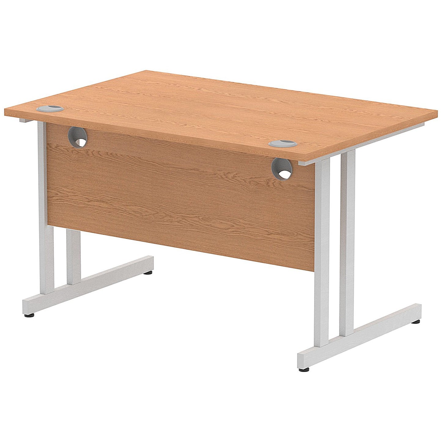 Impulse 1200mm Rectangular Desk, Silver Cantilever Leg, Oak