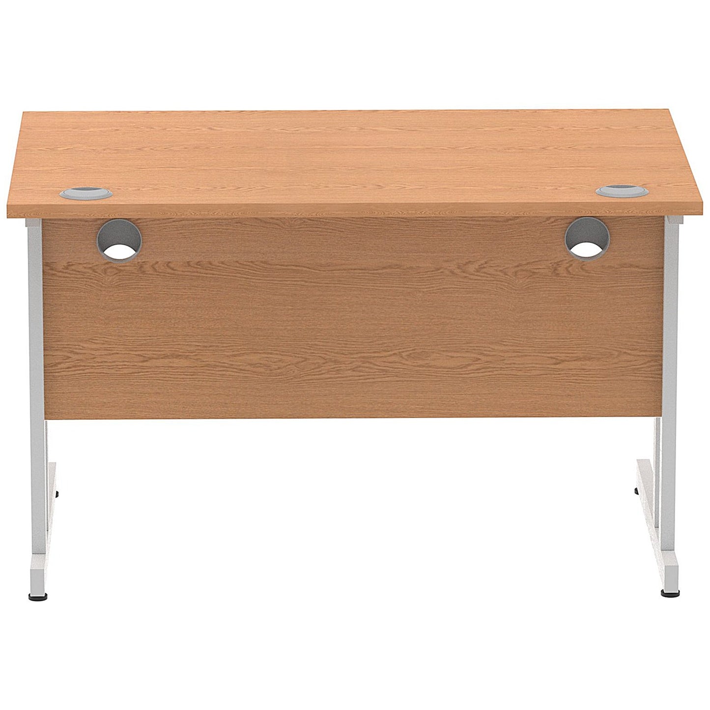 Impulse 1200mm Rectangular Desk, Silver Cantilever Leg, Oak