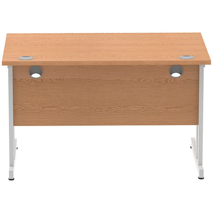 Impulse 1200mm Rectangular Desk, Silver Cantilever Leg, Oak