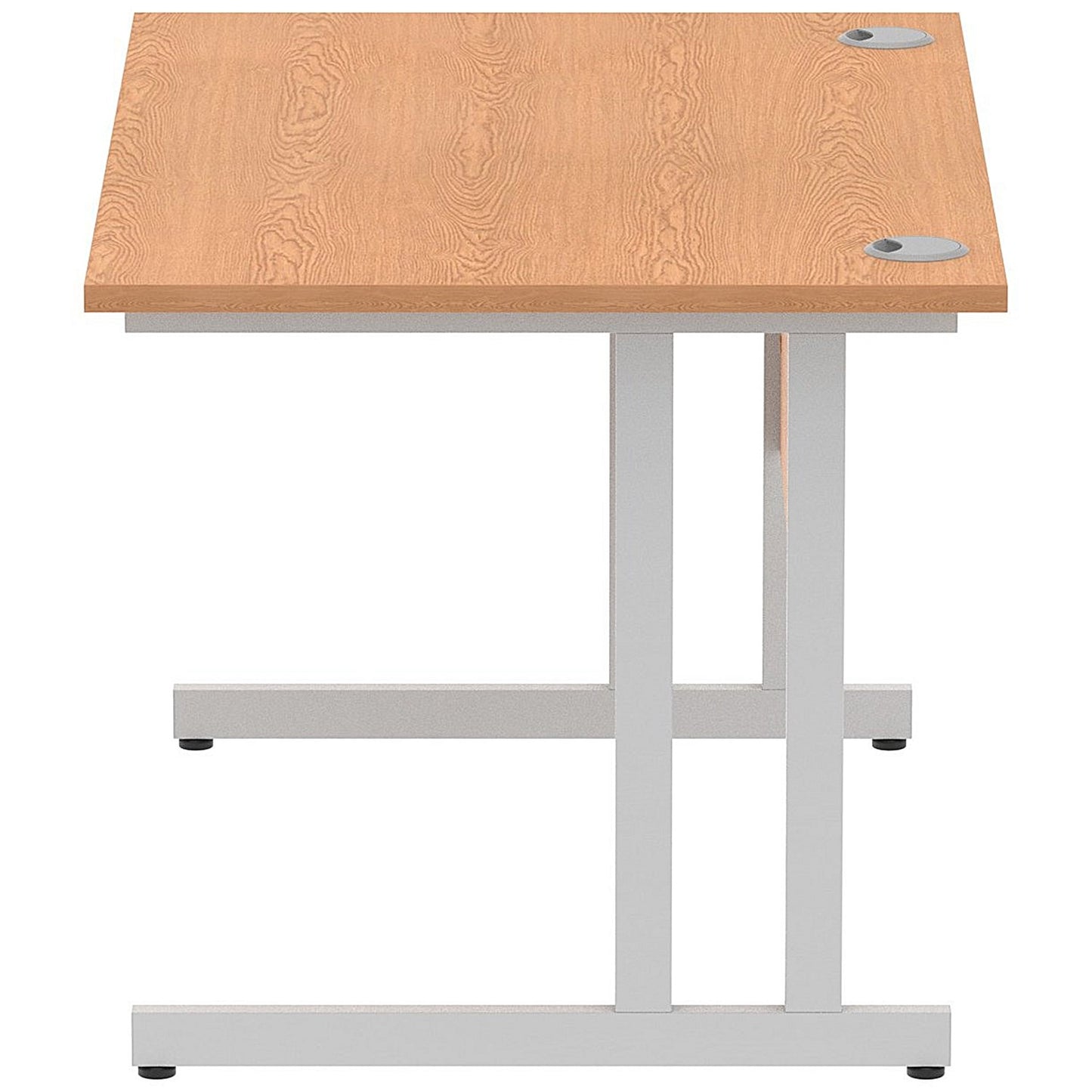 Impulse 1200mm Rectangular Desk, Silver Cantilever Leg, Oak