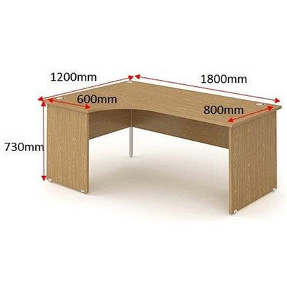 Impulse 1800mm Corner Desk, Left Hand, Panel End Leg, Oak
