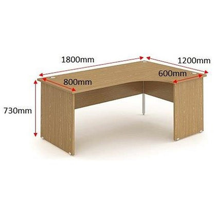 Impulse 1800mm Corner Desk, Right Hand, Panel End Leg, Oak