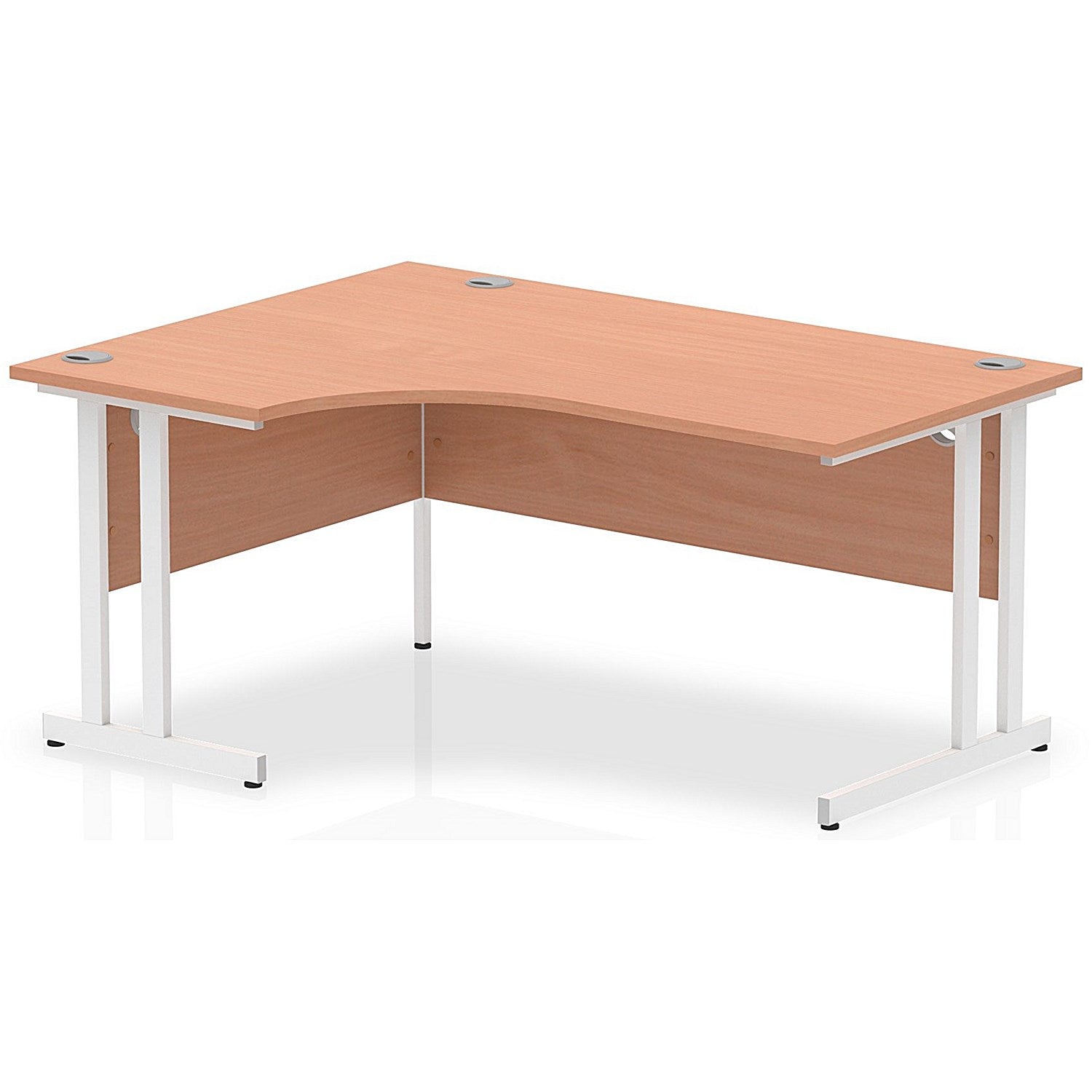 Impulse 1600mm Corner Desk, Left Hand, White Cantilever Leg, Beech Easy2Order : I001875