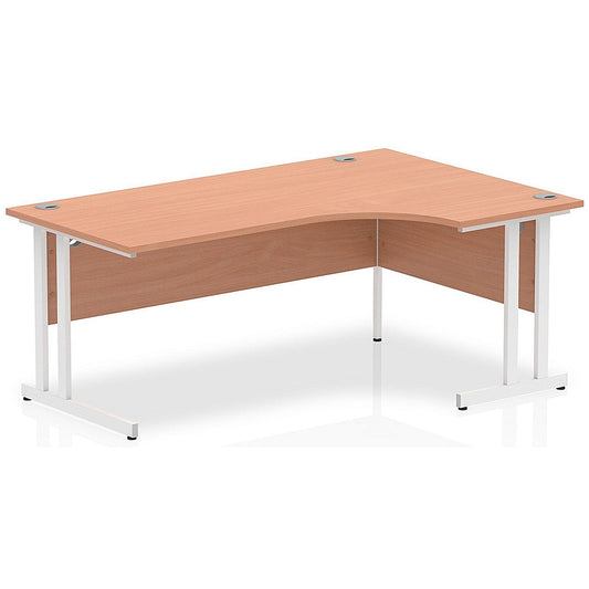 Impulse 1800mm Corner Desk, Right Hand, White Cantilever Leg, Beech Easy2Order : I001878