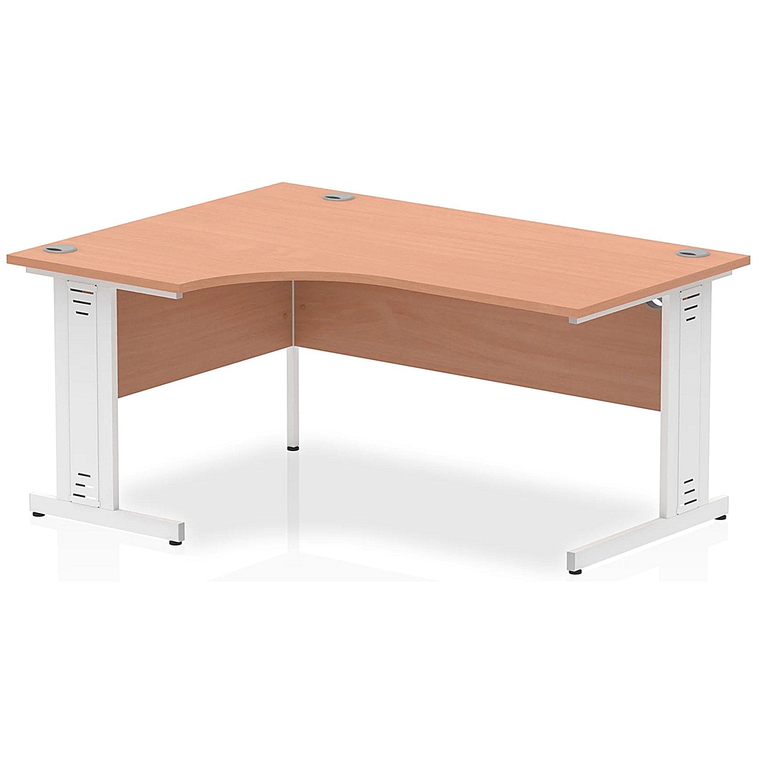 Impulse 1600mm Corner Desk, Left Hand, White Cable Managed Leg, Beech Easy2Order : I001879