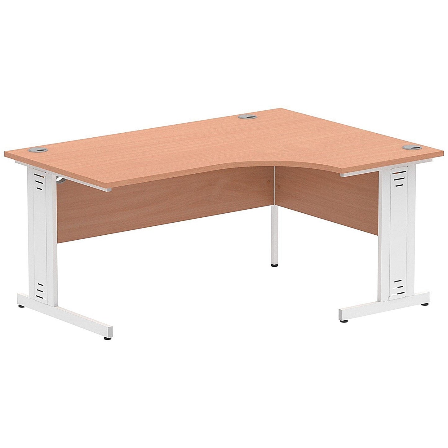 Impulse 1600mm Corner Desk, Right Hand, White Cable Managed Leg, Beech Easy2Order : I001880