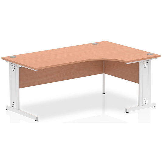 Impulse 1800mm Corner Desk, Right Hand, White Cable Managed Leg, Beech Easy2Order : I001882