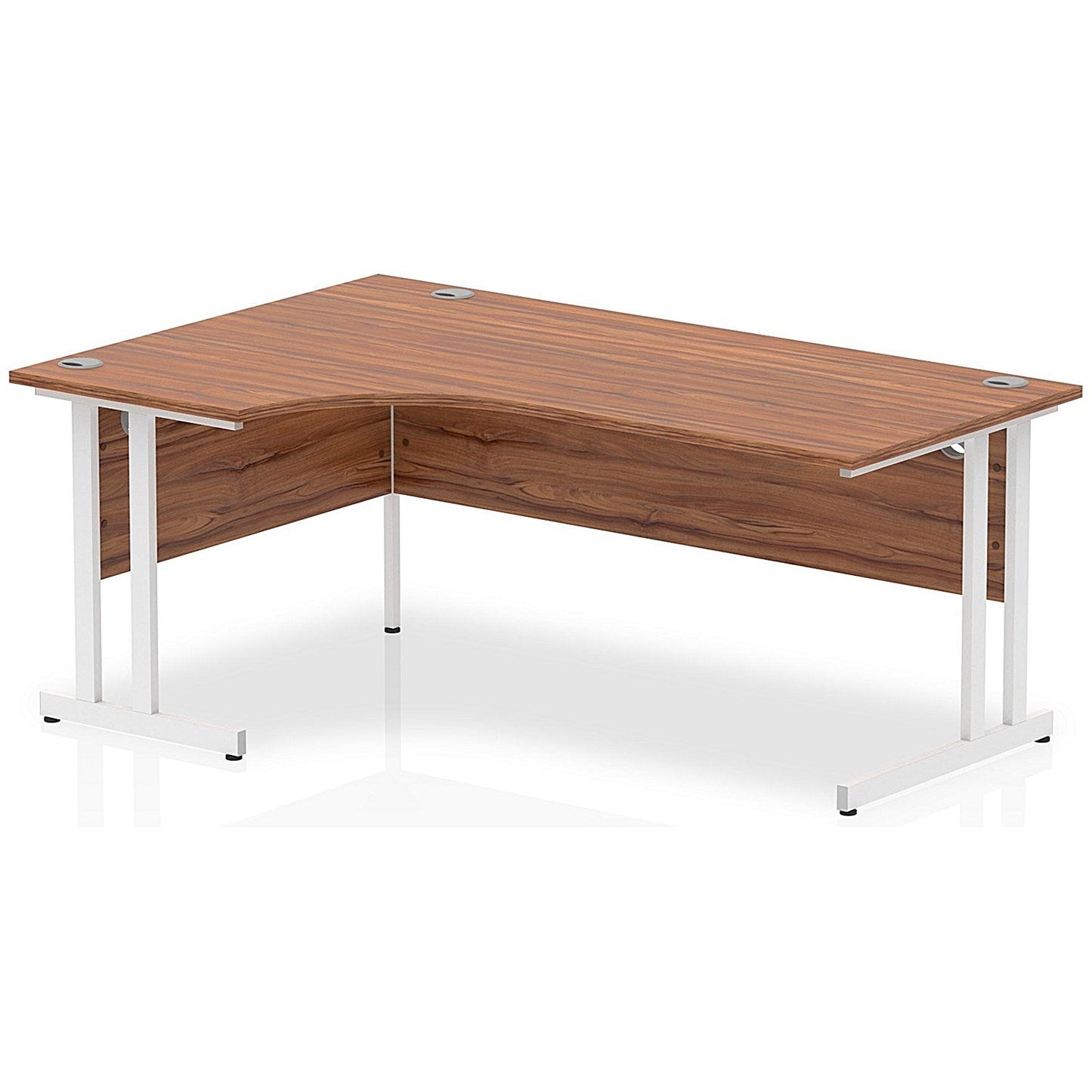 Impulse 1800mm Corner Desk, Left Hand, White Cantilever Leg, Walnut Easy2Order : I002136