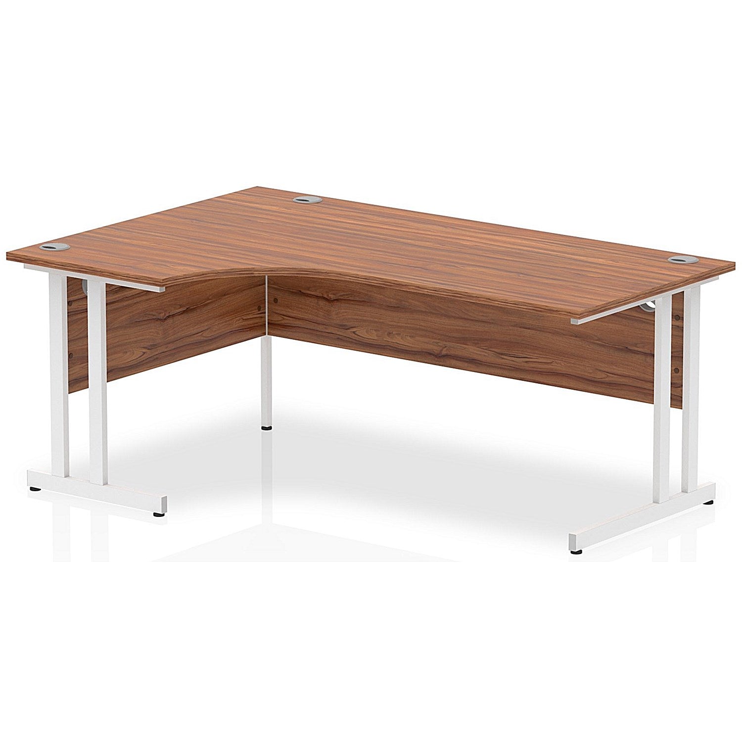 Impulse 1800mm Corner Desk, Left Hand, White Cantilever Leg, Walnut Easy2Order : I002136