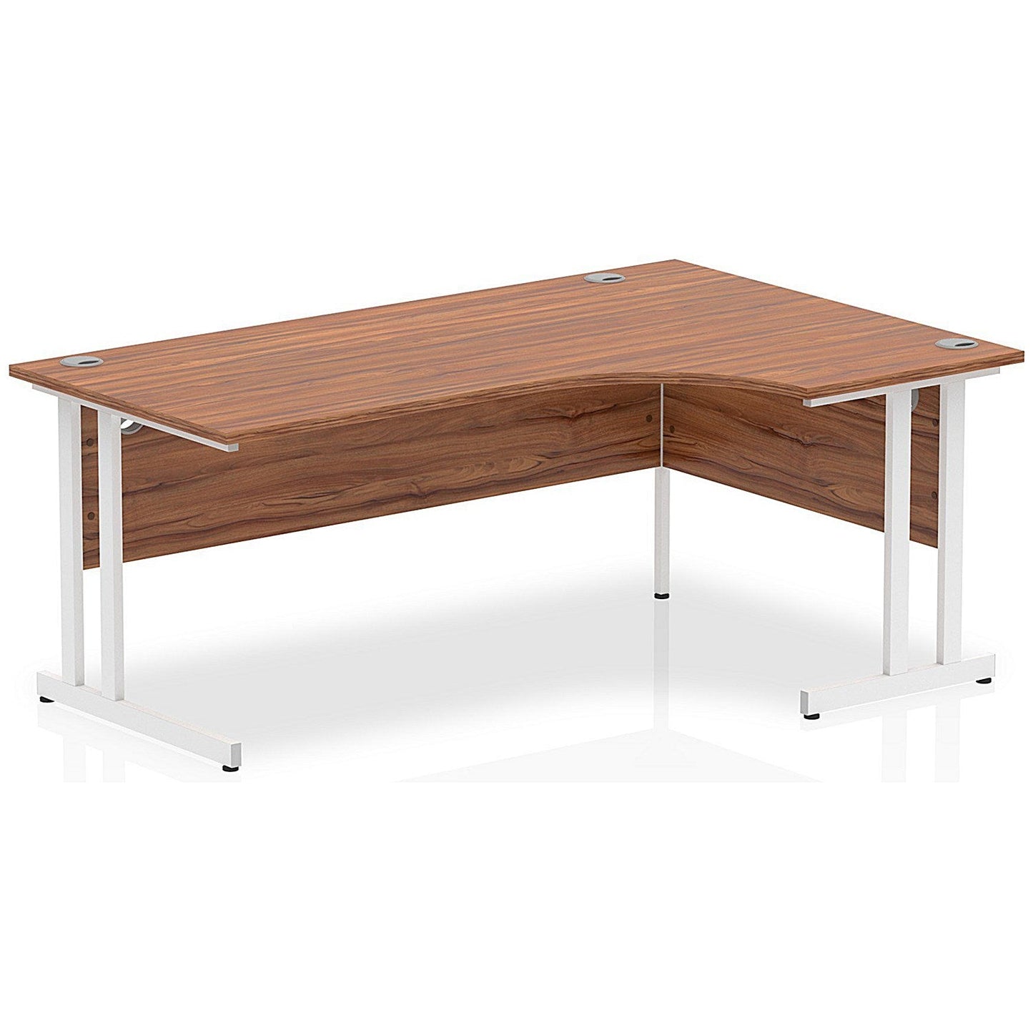 Impulse 1800mm Corner Desk, Right Hand, White Cantilever Leg, Walnut Easy2Order : I002137