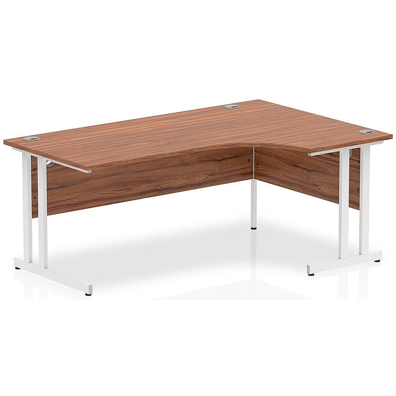 Impulse 1800mm Corner Desk, Right Hand, White Cantilever Leg, Walnut Easy2Order : I002137