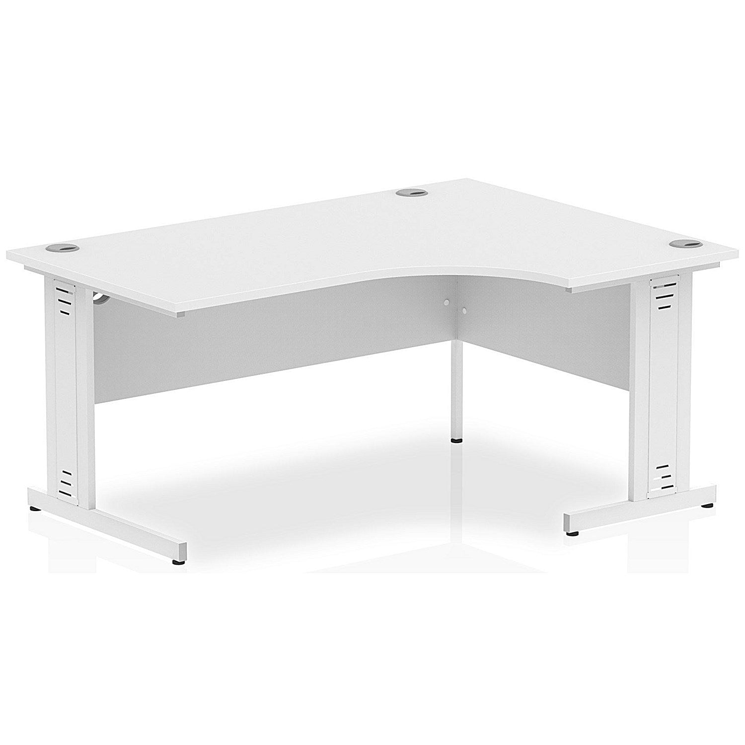 Impulse 1600mm Corner Desk, Right Hand, White Cable Managed Leg, White Easy2Order : I002397