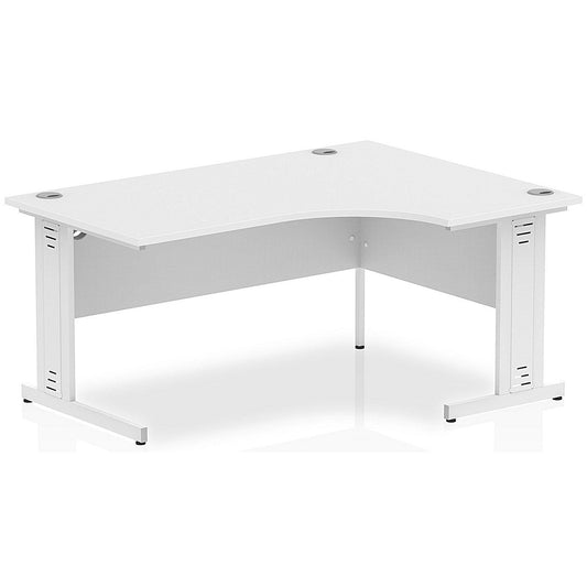 Impulse 1600mm Corner Desk, Right Hand, White Cable Managed Leg, White Easy2Order : I002397