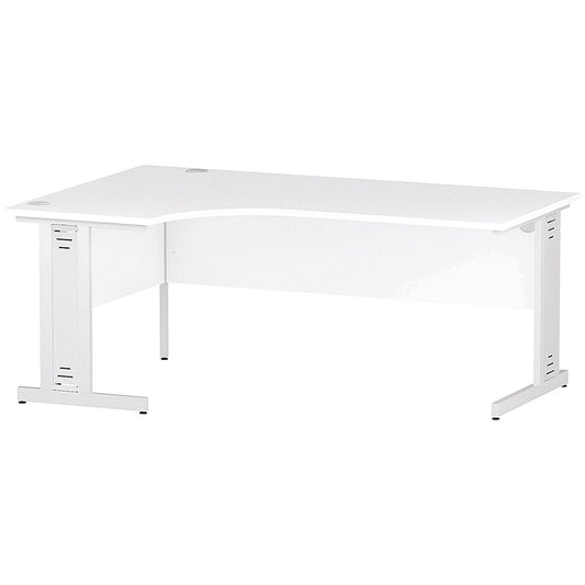 Impulse 1800mm Corner Desk, Left Hand, White Cable Managed Leg, White Easy2Order : I002398