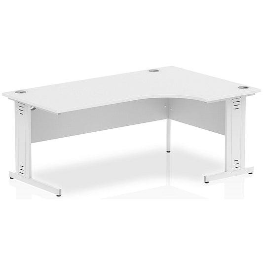 Impulse 1800mm Corner Desk, Right Hand, White Cable Managed Leg, White Easy2Order : I002399