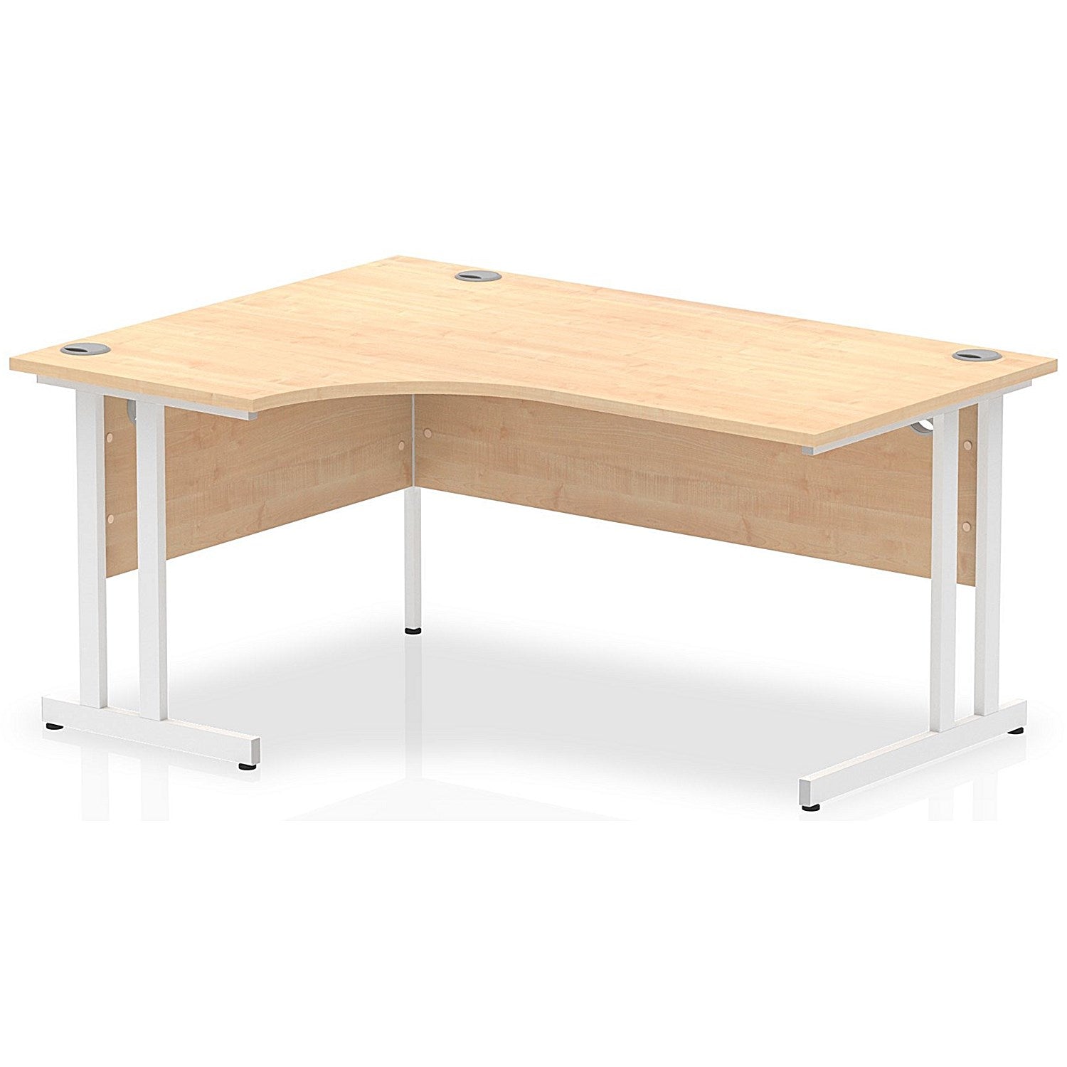 Impulse 1600mm Corner Desk, Left Hand, White Cantilever Leg, Maple Easy2Order : I002618