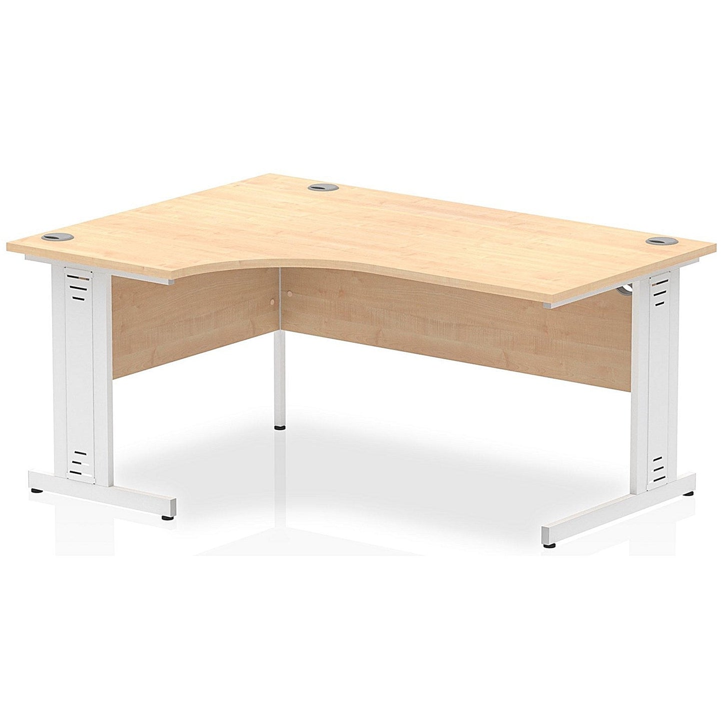 Impulse 1600mm Corner Desk, Left Hand, White Cable Managed Leg, Maple Easy2Order : I002622