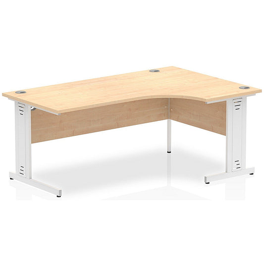 Impulse 1800mm Corner Desk, Right Hand, White Cable Managed Leg, Maple Easy2Order : I002625