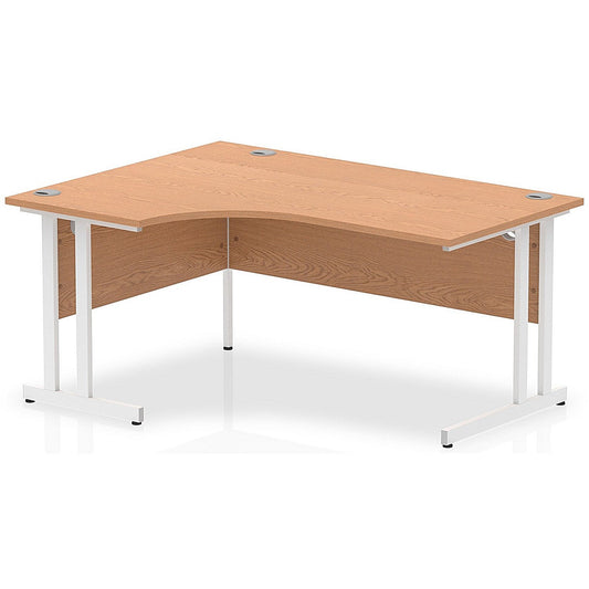 Impulse 1600mm Corner Desk, Left Hand, White Cantilever Leg, Oak Easy2Order : I002844