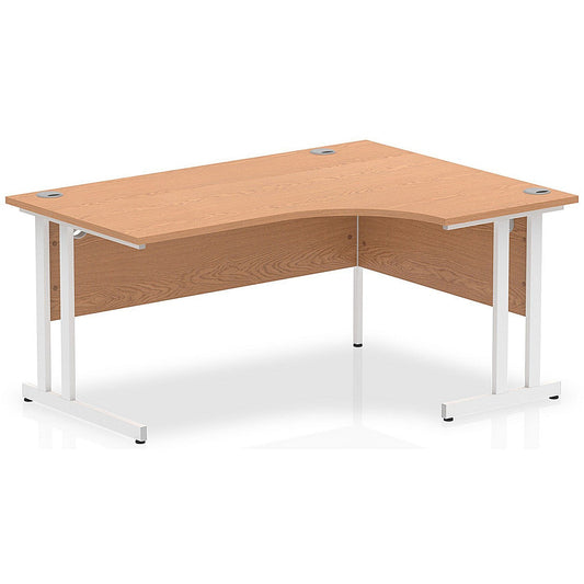 Impulse 1600mm Corner Desk, Right Hand, White Cantilever Leg, Oak Easy2Order : I002845