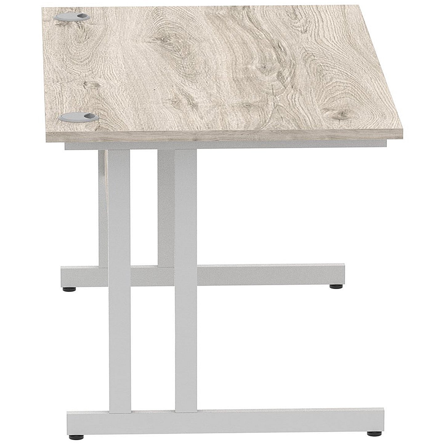 Impulse 1400mm Rectangular Desk, Silver Cantilever Leg, Grey Oak