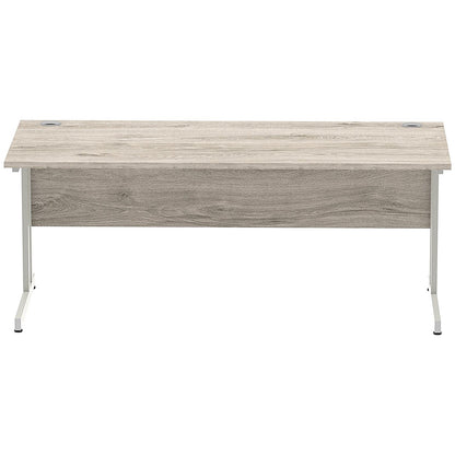 Impulse 1800mm Rectangular Desk, Silver Cantilever Leg, Grey Oak