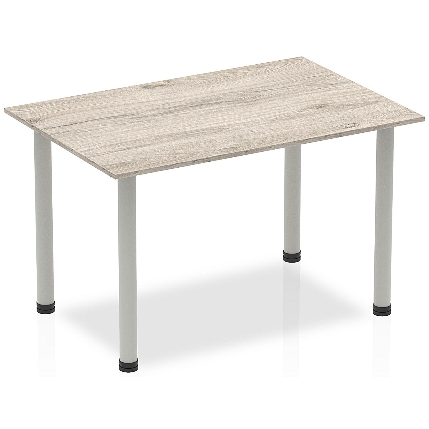 Impulse Rectangular Table, 1200mm, Grey Oak, Silver Post Leg Easy2Order : I003251