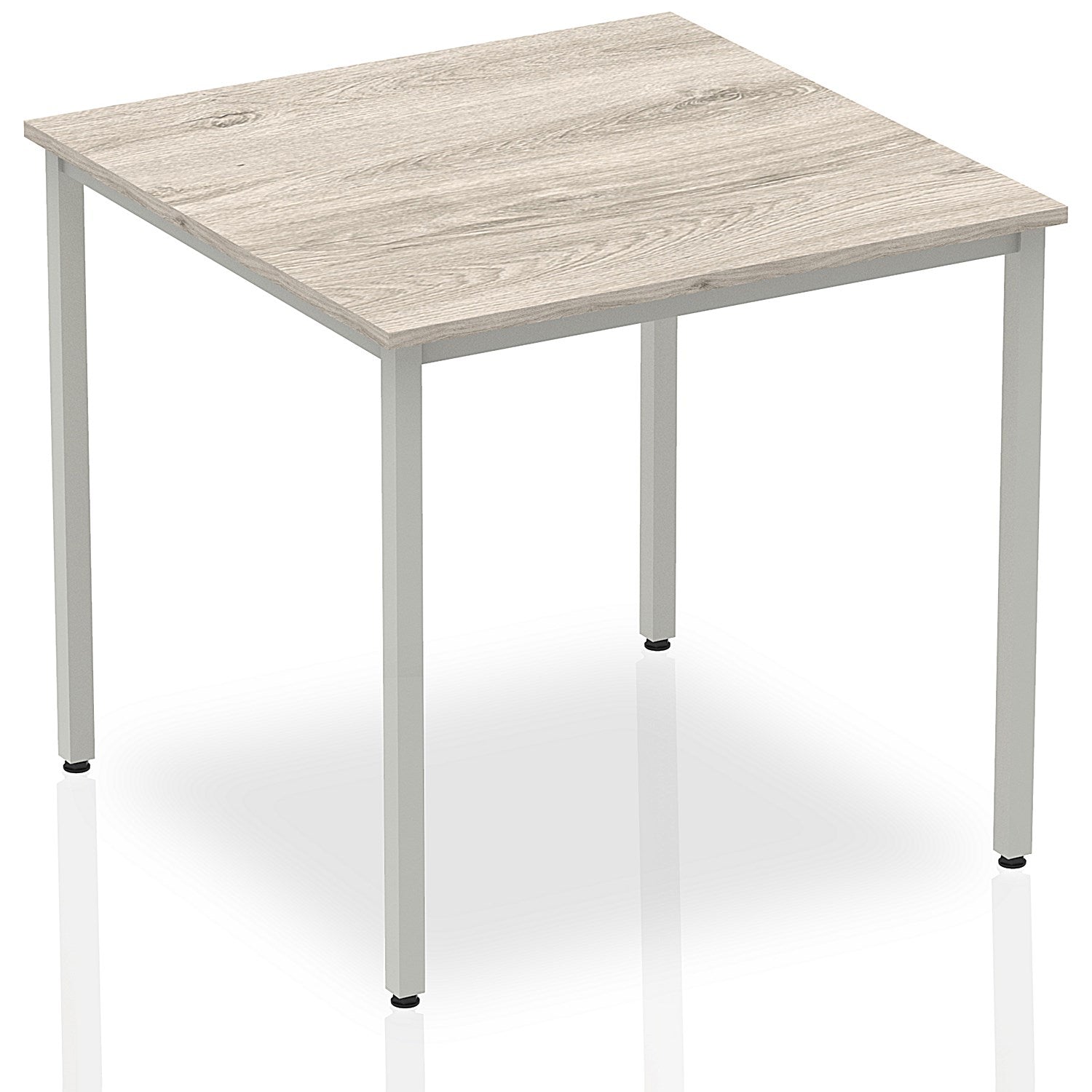 Impulse Square Table, 800mm, Grey Oak, Silver Box Frame Leg Easy2Order : I003263