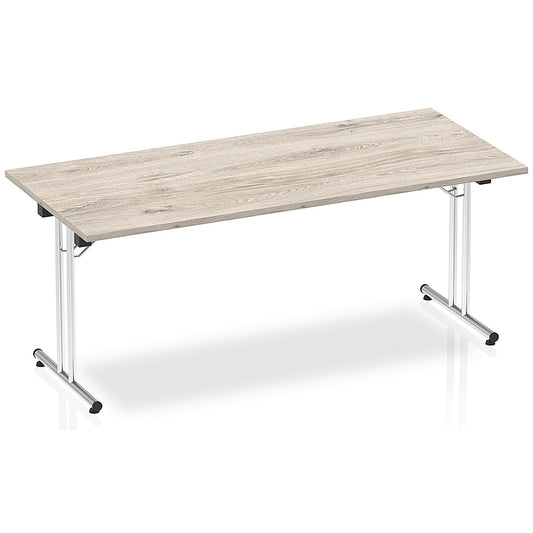 Impulse Rectangular Folding Table, 1800mm, Grey Oak