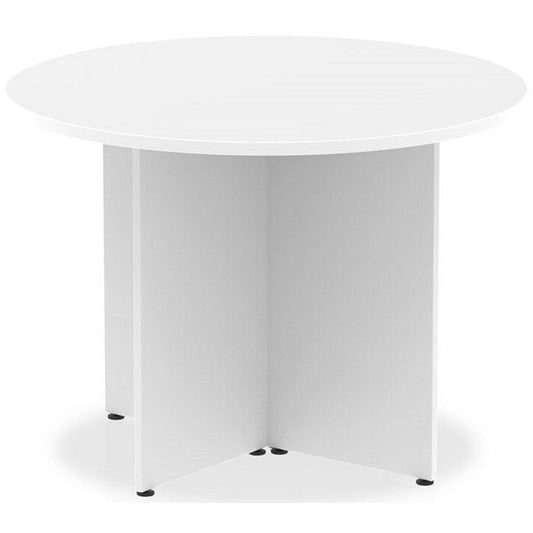 Impulse Circular Table, 1000mm, White, Arrowhead Leg Easy2Order : I003398