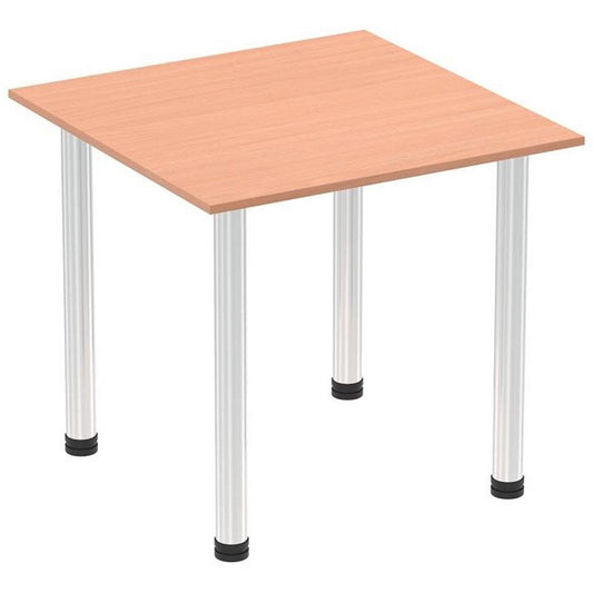 Impulse 800mm Square Table, Beech, Chrome Post Leg Easy2Order : I003578
