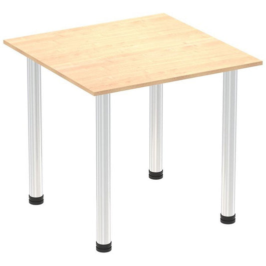 Impulse 800mm Square Table, Maple, Chrome Post Leg Easy2Order : I003582