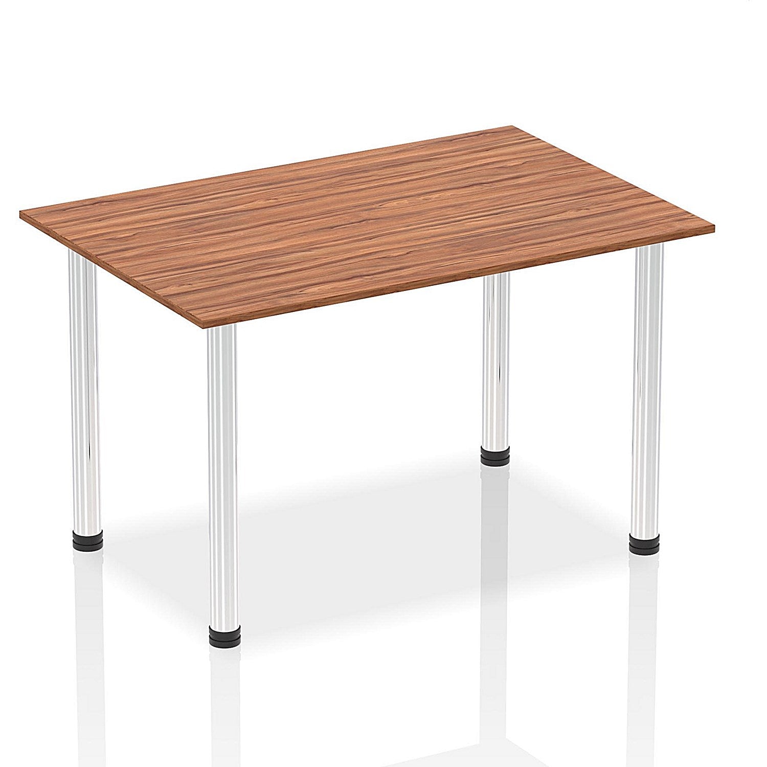 Impulse Rectangular Table, 1400mm, Walnut, Chrome Post Leg Easy2Order : I003590
