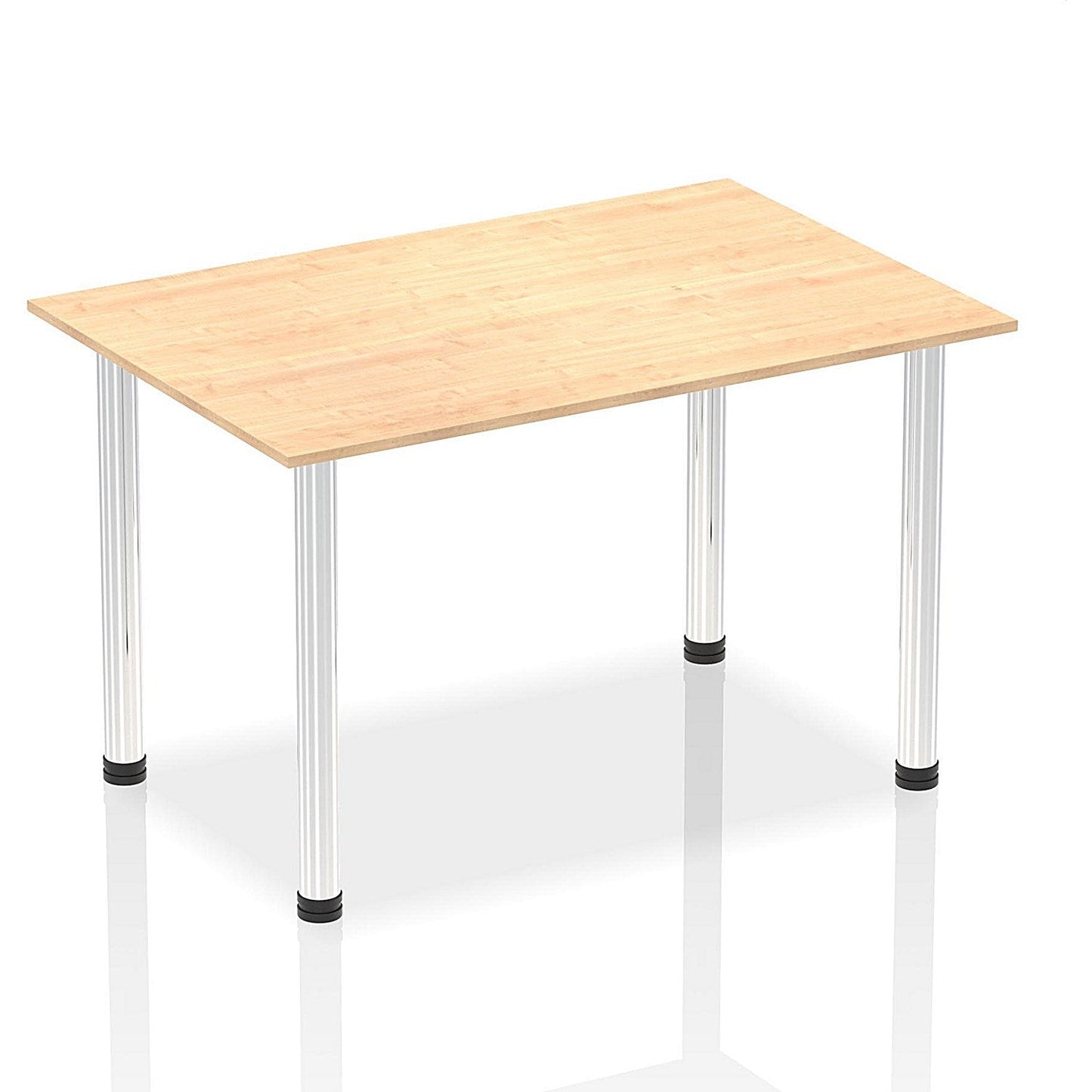 Impulse Rectangular Table, 1400mm, Maple, Chrome Post Leg Easy2Order : I003591