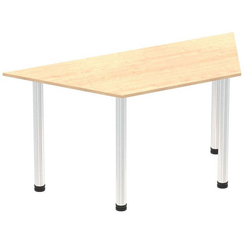 Impulse Trapezoidal Table, 1600mm, Maple, Chrome Post Leg Easy2Order : I003611