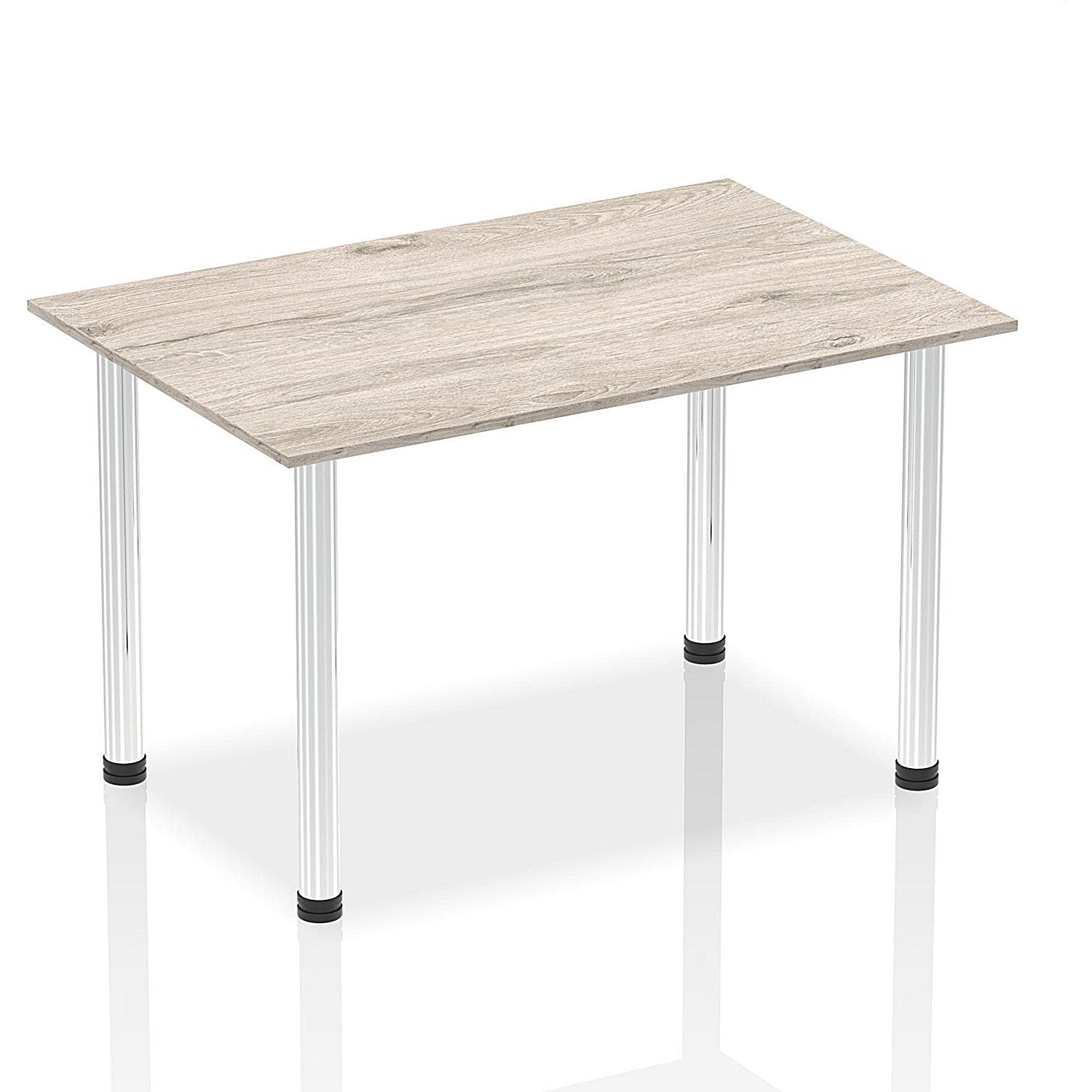 Impulse Rectangular Table, 1400mm, Grey Oak, Chrome Post Leg Easy2Order : I003616