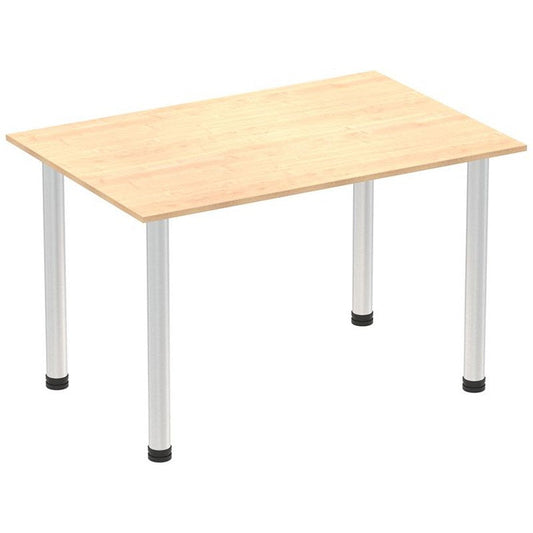 Impulse Rectangular Table, 1400mm, Maple, Brushed Aluminium Post Leg Easy2Order : I003639