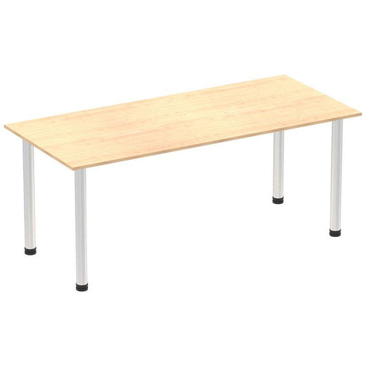 Impulse Rectangular Table, 1800mm, Maple, Brushed Aluminium Post Leg Easy2Order : I003650