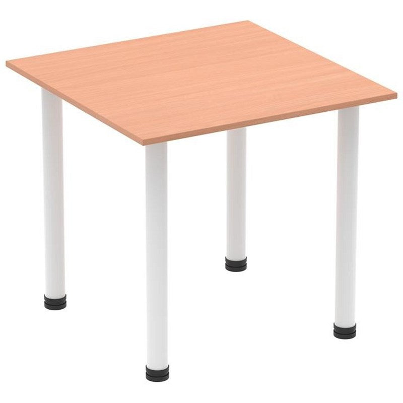 Impulse 800mm Square Table, Beech, White Post Leg Easy2Order : I003674