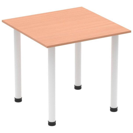 Impulse 800mm Square Table, Beech, White Post Leg Easy2Order : I003674