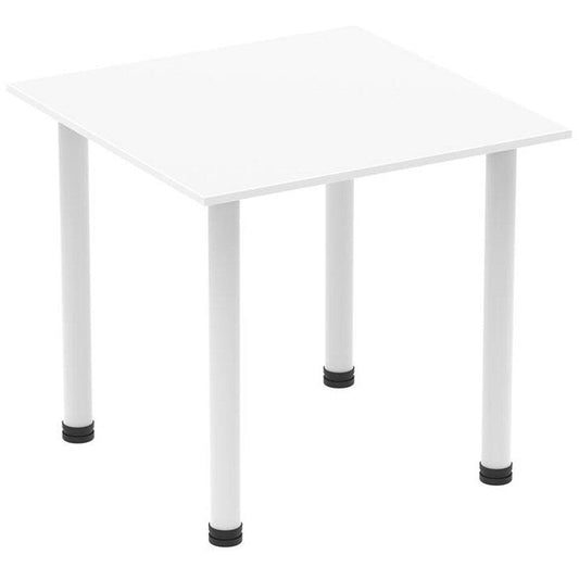 Impulse 800mm Square Table, White, White Post Leg Easy2Order : I003675