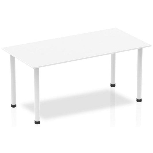 Impulse Rectangular Table, 1600mm, White, White Post Leg Easy2Order : I003690