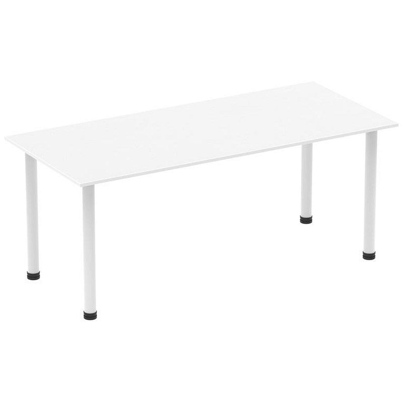 Impulse Rectangular Table, 1800mm, White, White Post Leg Easy2Order : I003695