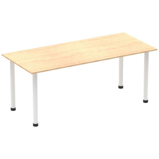 Impulse Rectangular Table, 1800mm, Maple, White Post Leg Easy2Order : I003698
